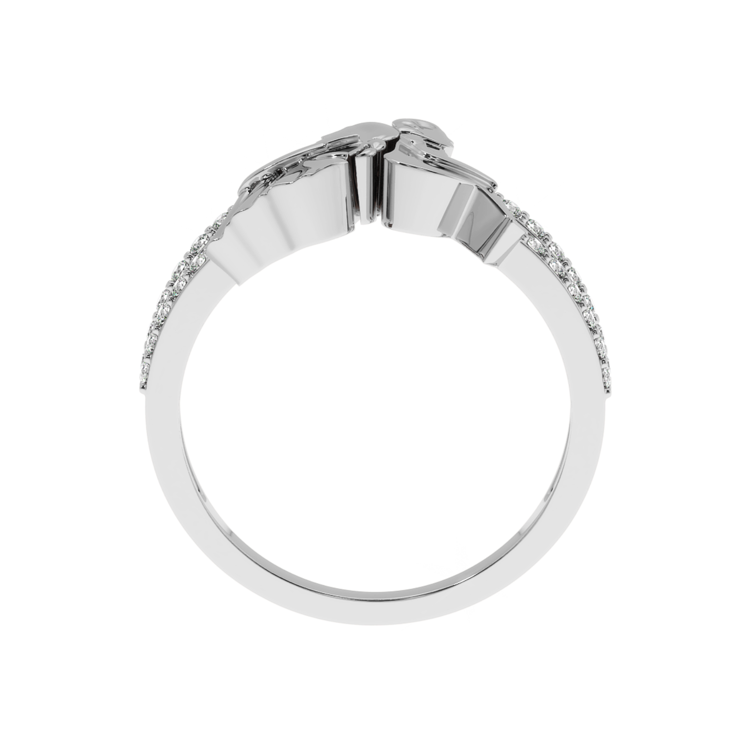 Solitairekart 0.24 CT Lab Grown Diamond You & Me Ring